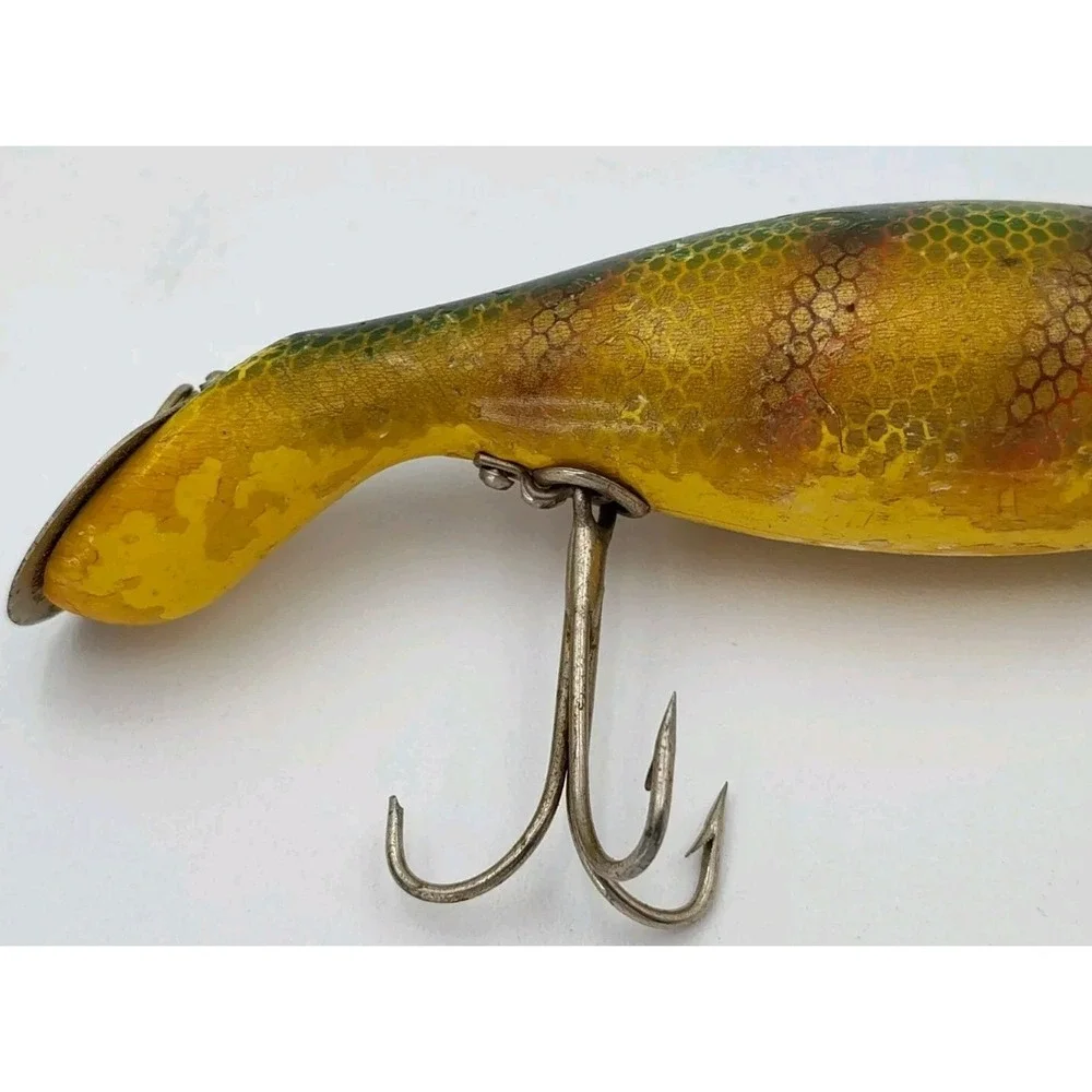 1915-29 HEDDON DOWAGIAC Lure TAD POLLY WOOD GLASS EYES ANTQ VTG RARE BR8.0PA2162